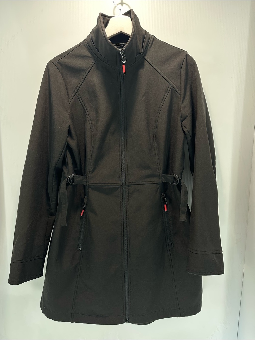 London Fog Women's Softshell Trench Jacket Medium Water Resistant Heat Retention